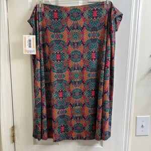 LuLaRoe Blue and Pink Midi Pencil Skirt Casual